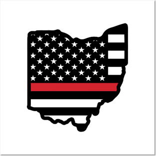 Thin Red Stripe  Ohio Flag Posters and Art